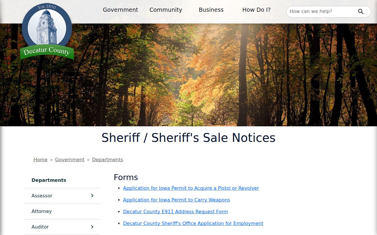 Decatur County Sheriff arrest records contact and fee information